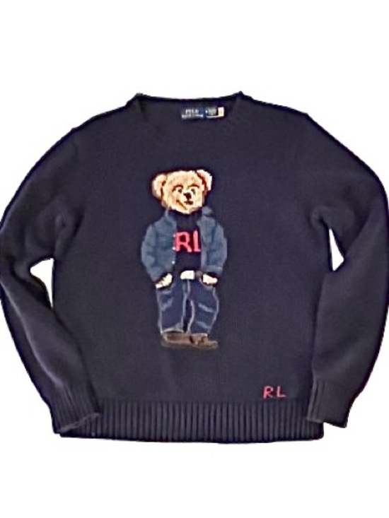 Polo Ralph Lauren Sweaters - Polo Ralph Lauren-RL MONOGRAM TEDDYBEAR Cotton Crewneck Sweater. Size: medium